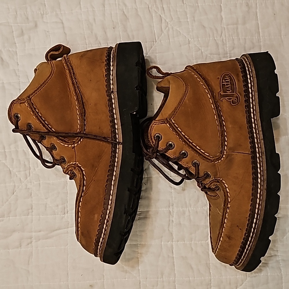 Justin boots 100% leather brown sz 7 lace up. - Picture 8 of 8